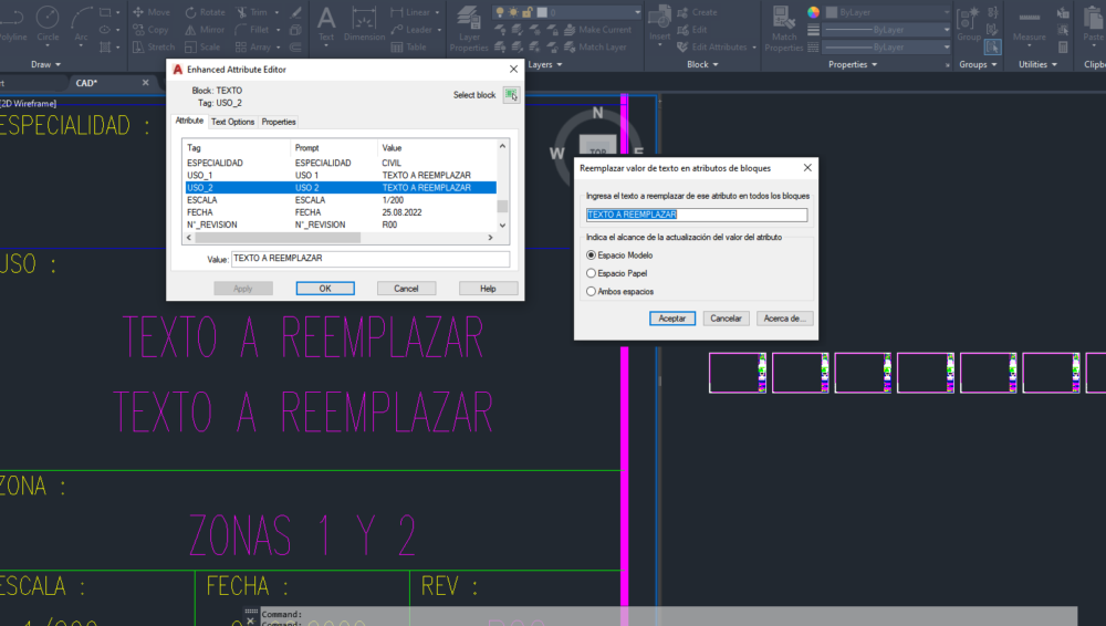 Rutina Lisp Para Reemplazar El Valor De Un Atributo En Todos Los ...